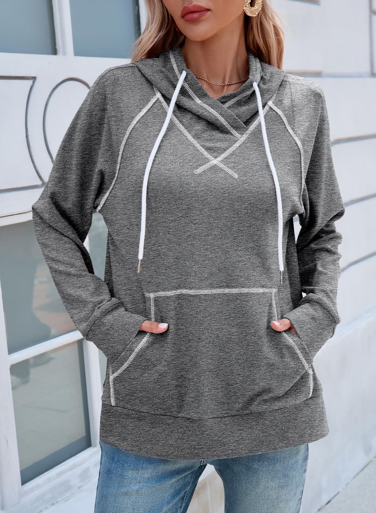 SHEWIN Women's Hooded Sweatshirt