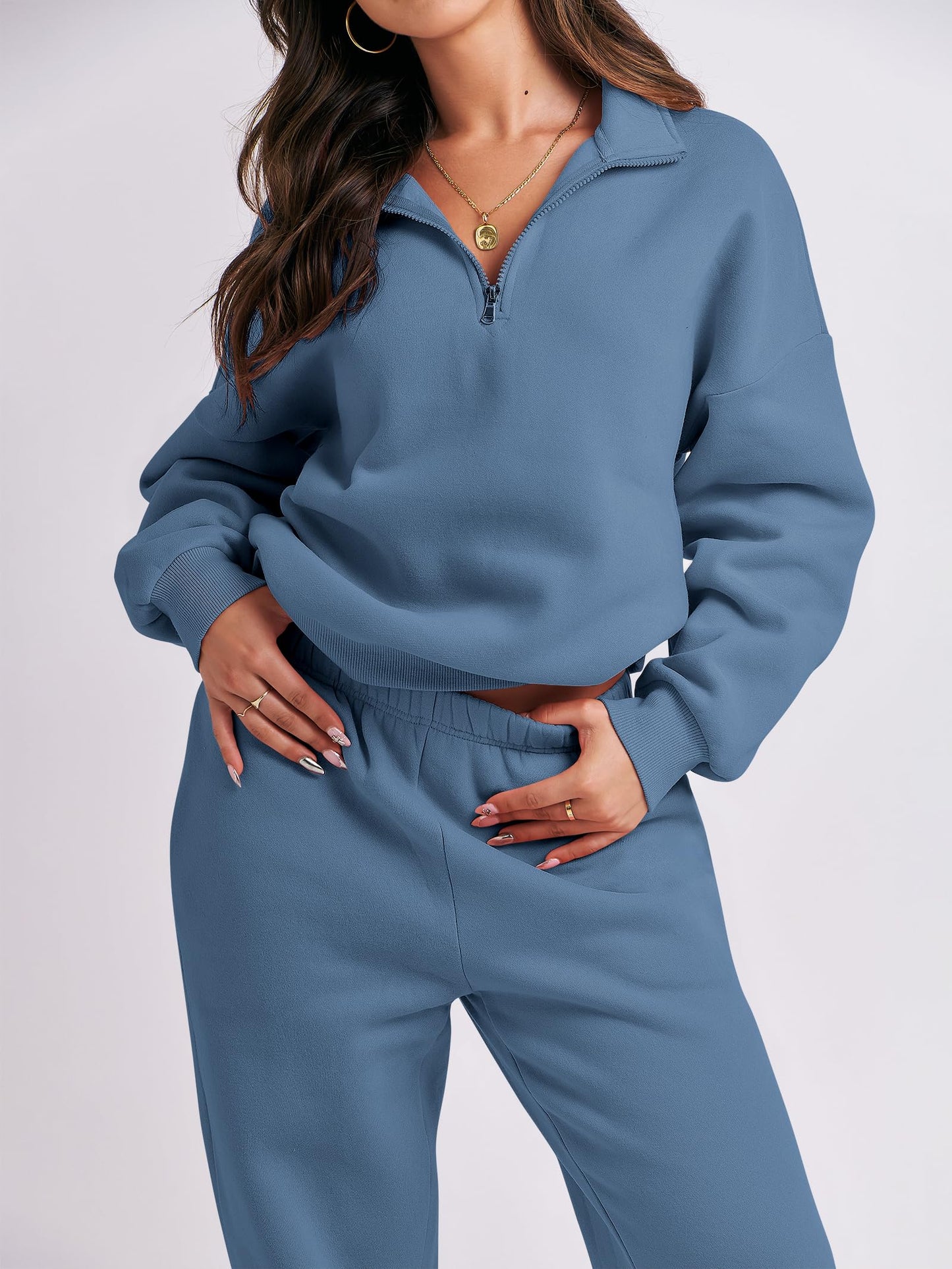 ANRABESS Women 2-Piece Sweatshirt & Jogger Set