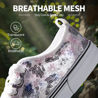 Kufeiti Women's White Canvas Sneakers