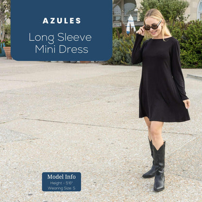Azules Women's Long Sleeve Tunic Dress