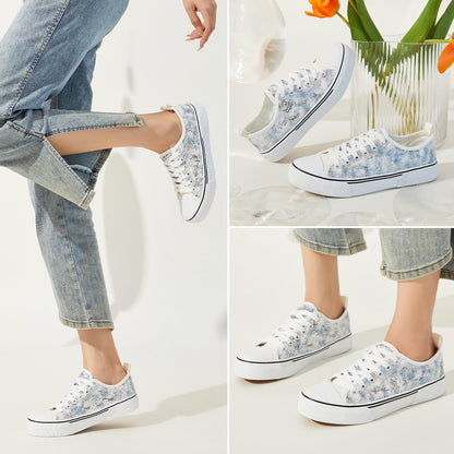 Kufeiti Women's White Canvas Sneakers