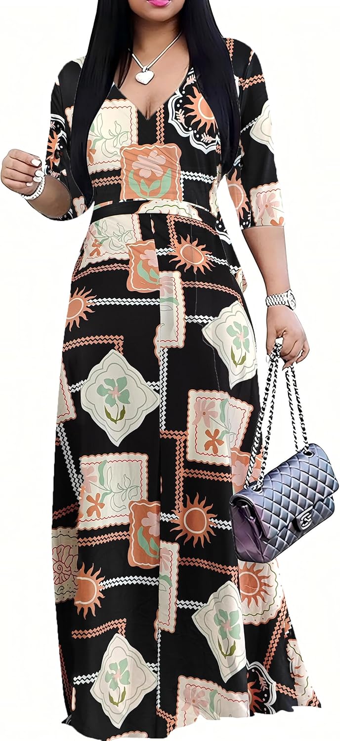 PnPednde Women's V-Neck Party Dress