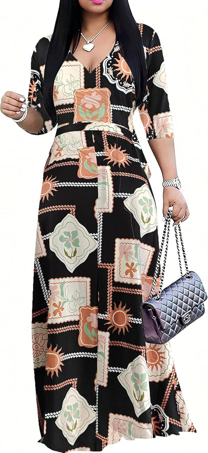 PnPednde Women's V-Neck Party Dress