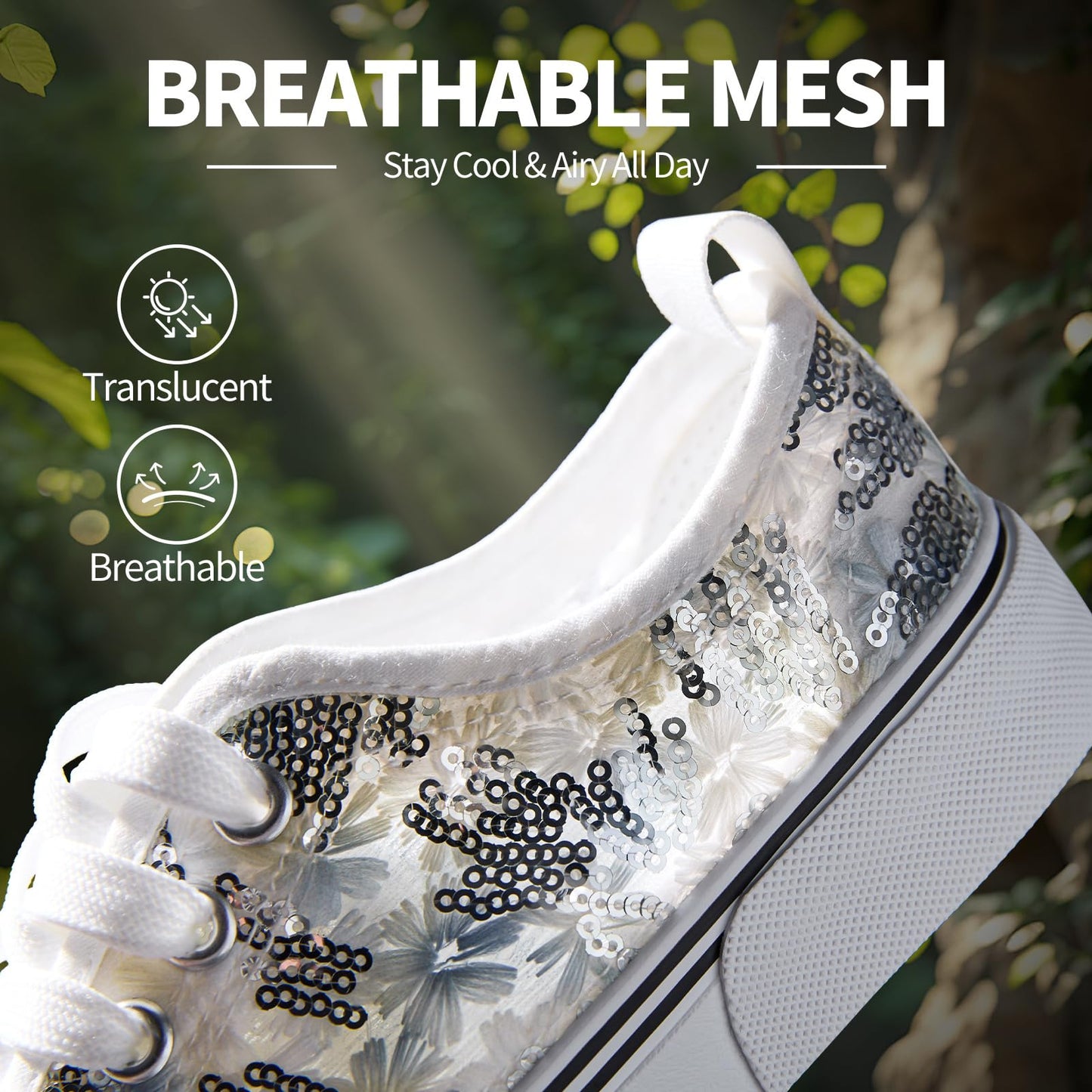 Kufeiti Women's White Canvas Sneakers