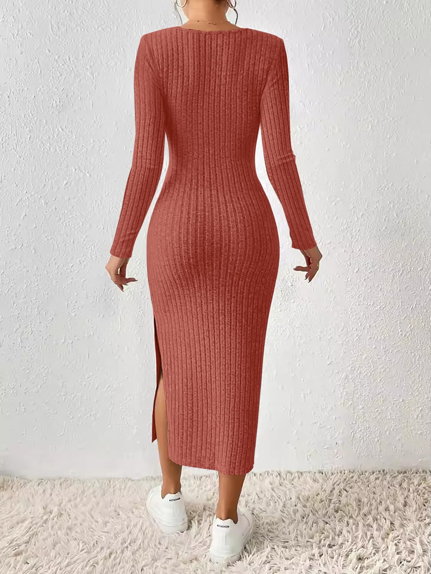 ETCYY Women's Square Neck Bodycon Dress