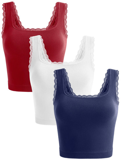 OLCHEE Women’s 3 Pack Crop Tank Tops