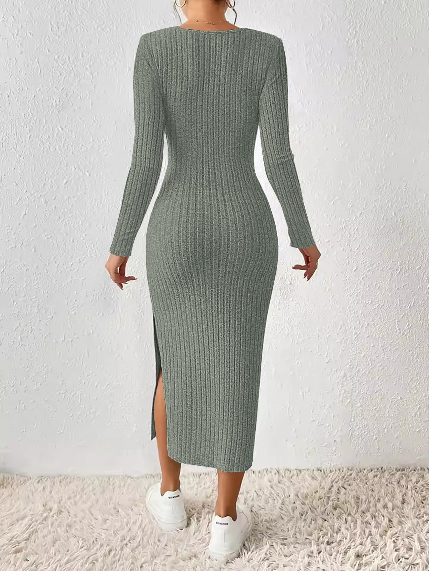 ETCYY Women's Square Neck Bodycon Dress