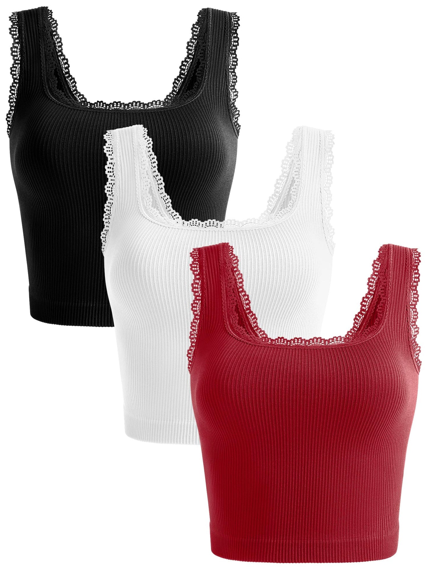 OLCHEE Women’s 3 Pack Crop Tank Tops