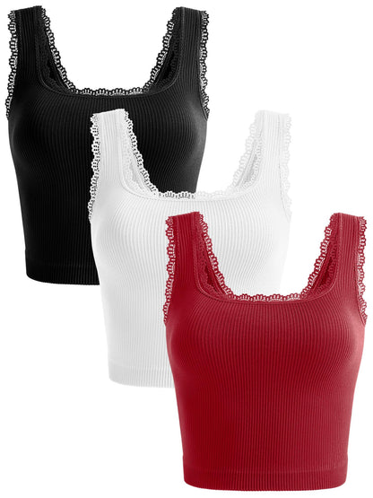 OLCHEE Women’s 3 Pack Crop Tank Tops