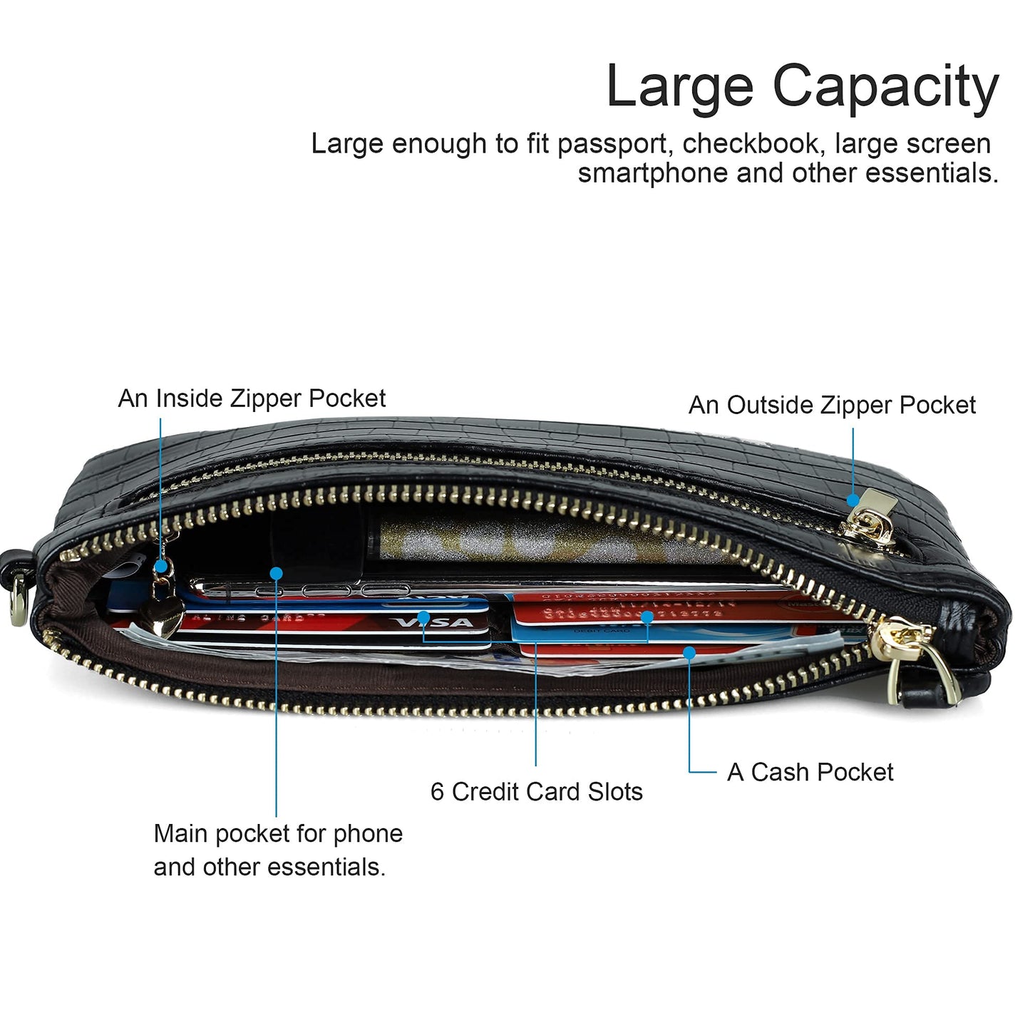 Befen Leather RFID Wristlet Wallet