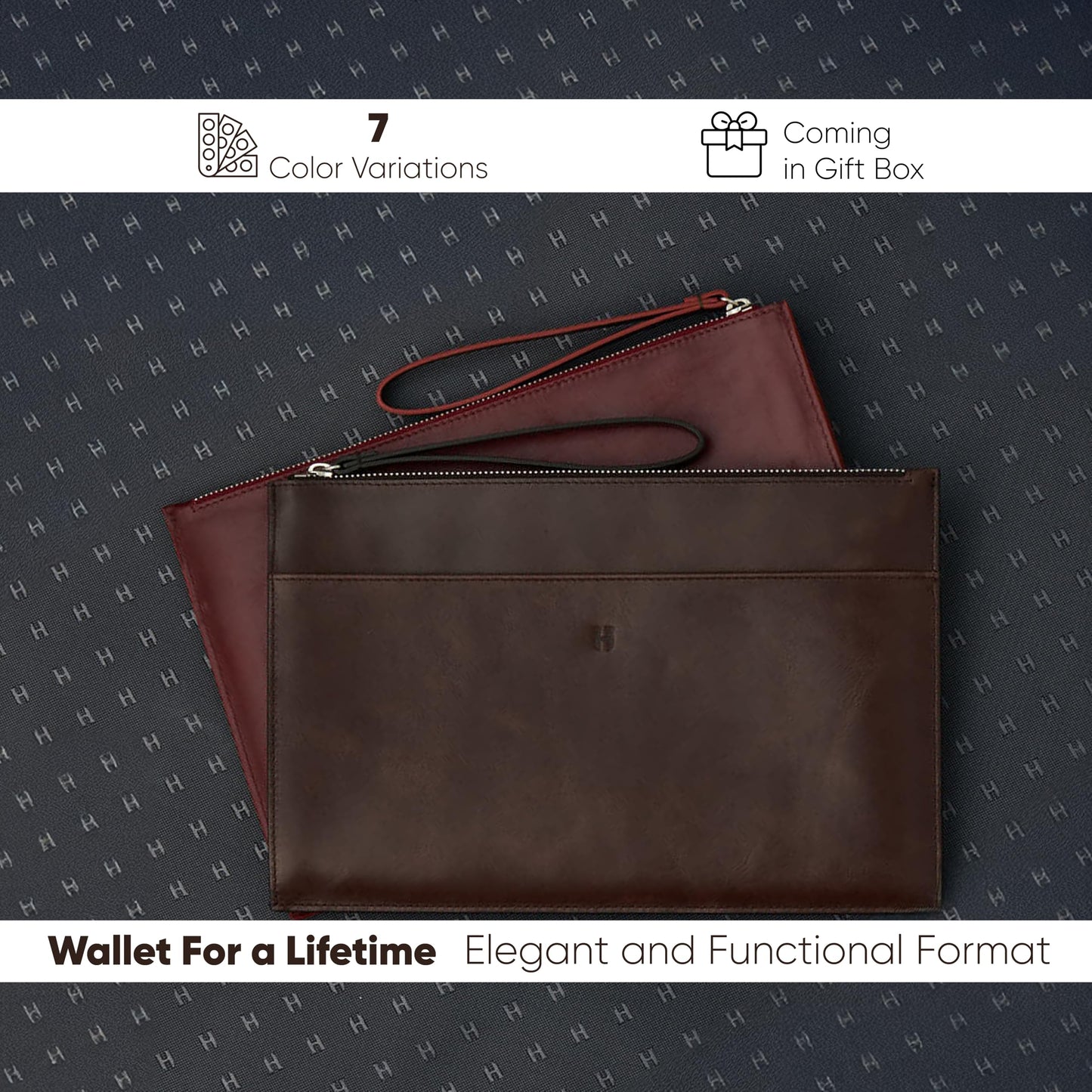 Leather RFID Wristlet Clutch