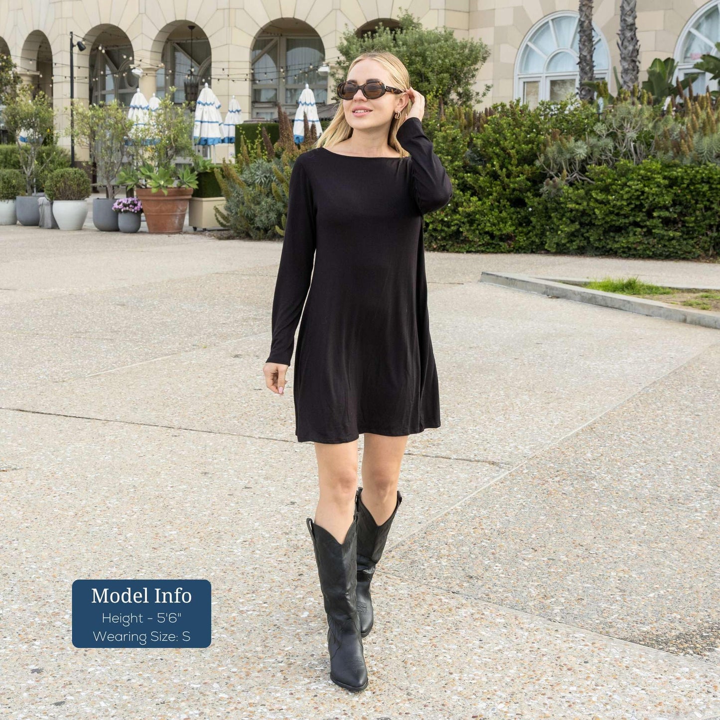 Azules Women's Long Sleeve Tunic Dress