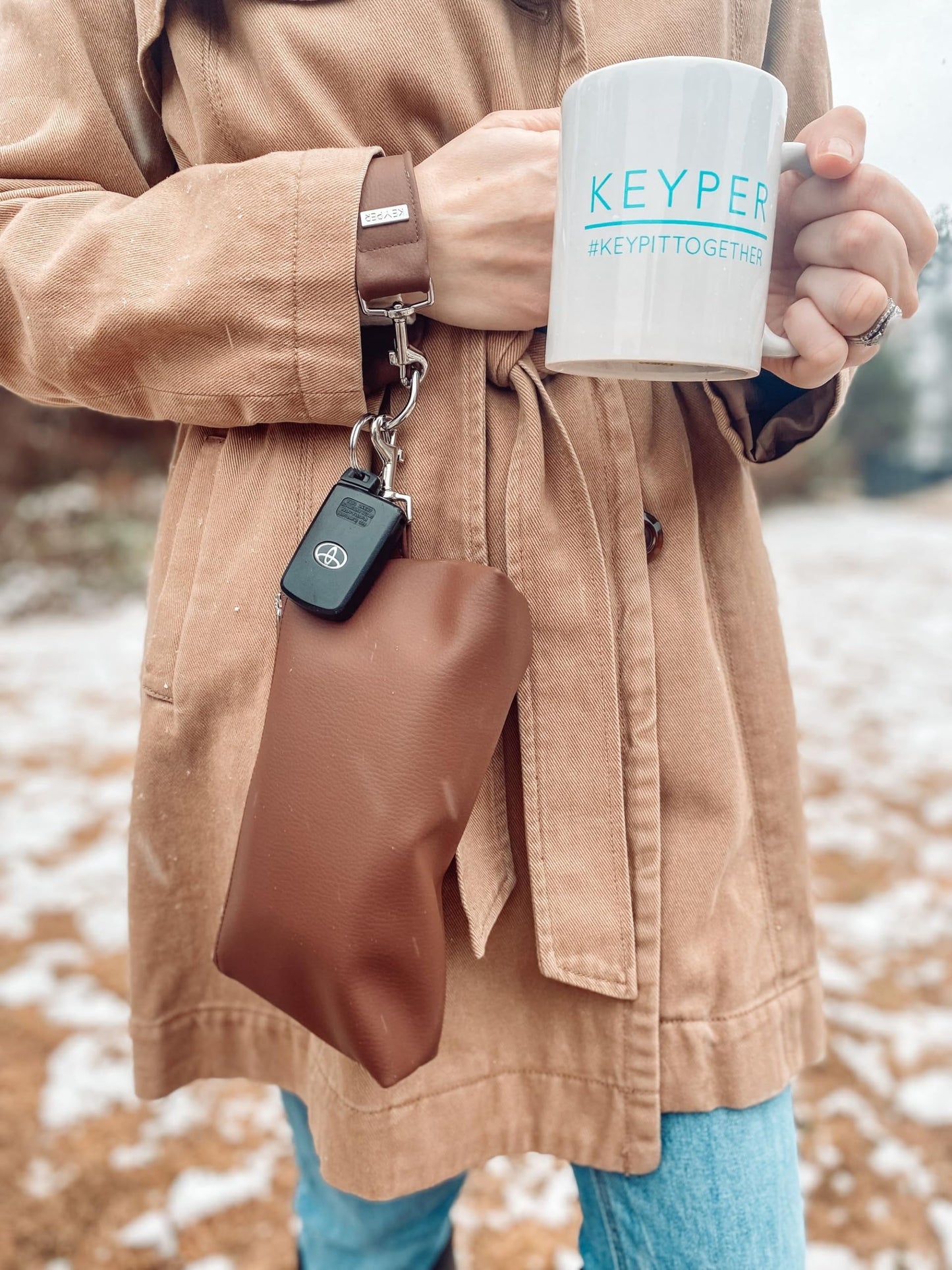 2-Piece Vegan Leather Wristlet Set