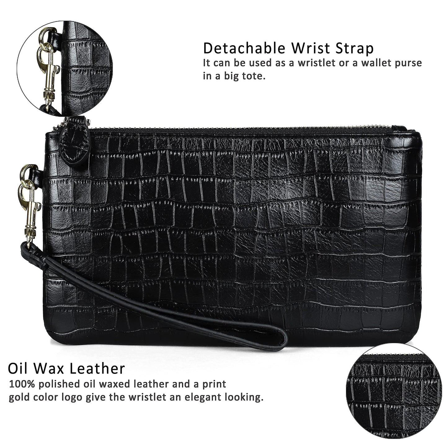 Befen Leather RFID Wristlet Wallet